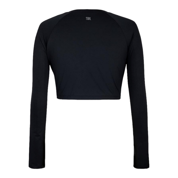 Tail Activewear Sasha Long Sleeve Black Crop Top Size Medium NWT - Picture 4 of 10